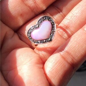 Sterling Silver Marcalite Heart Ring